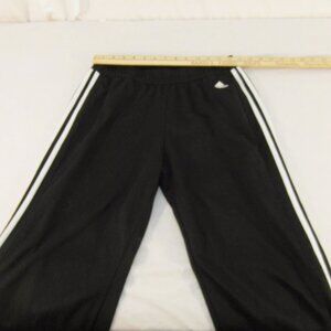 WOMEN'S MEDIUM ADIDAS BLACK WHITE 3 STRIPED WORKOUT STRETCHING YOGA PANTS IG 956